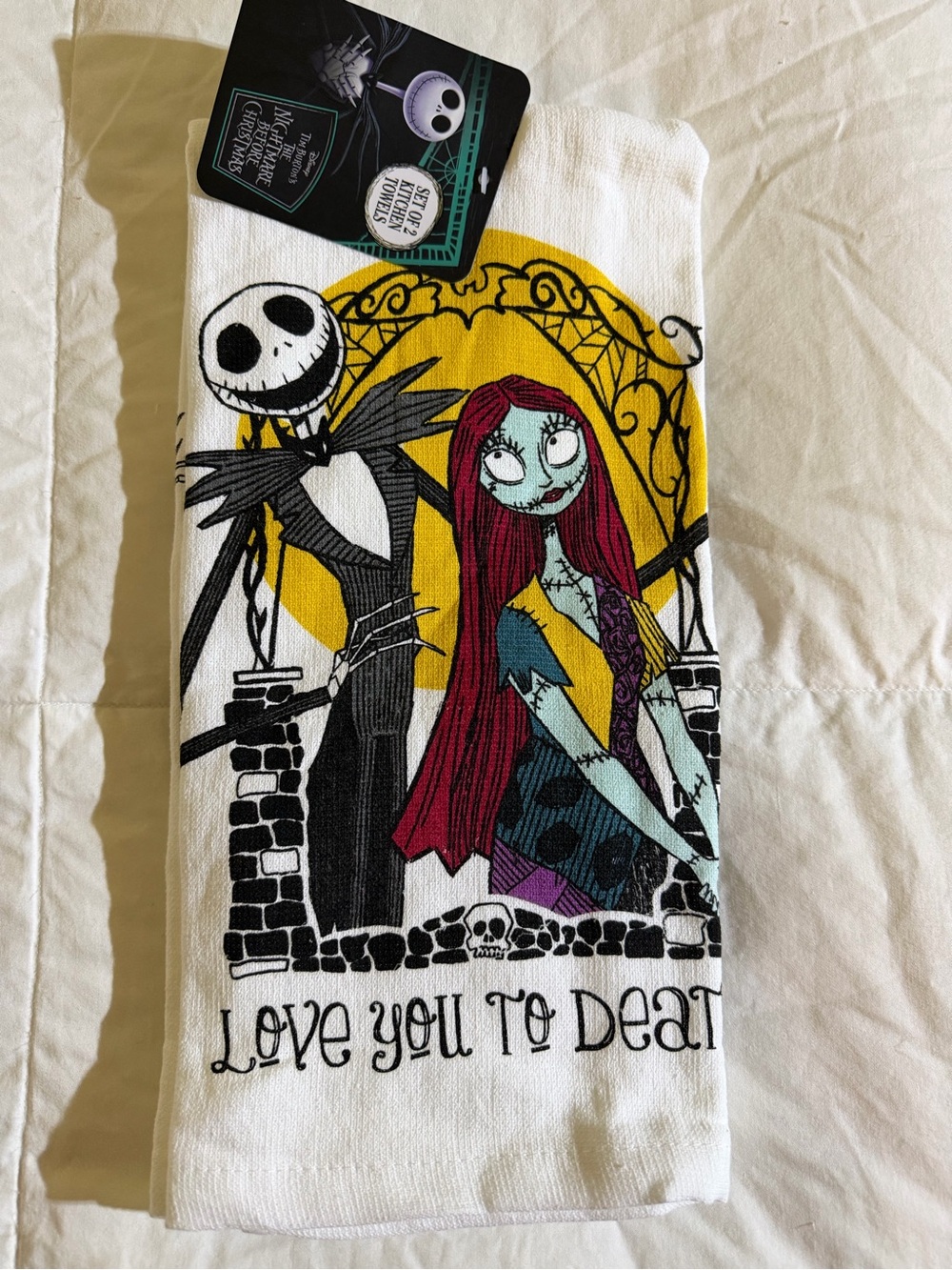Disney The Nightmare Before Christmas Towel – White, Yellow, Red, Teal, Black